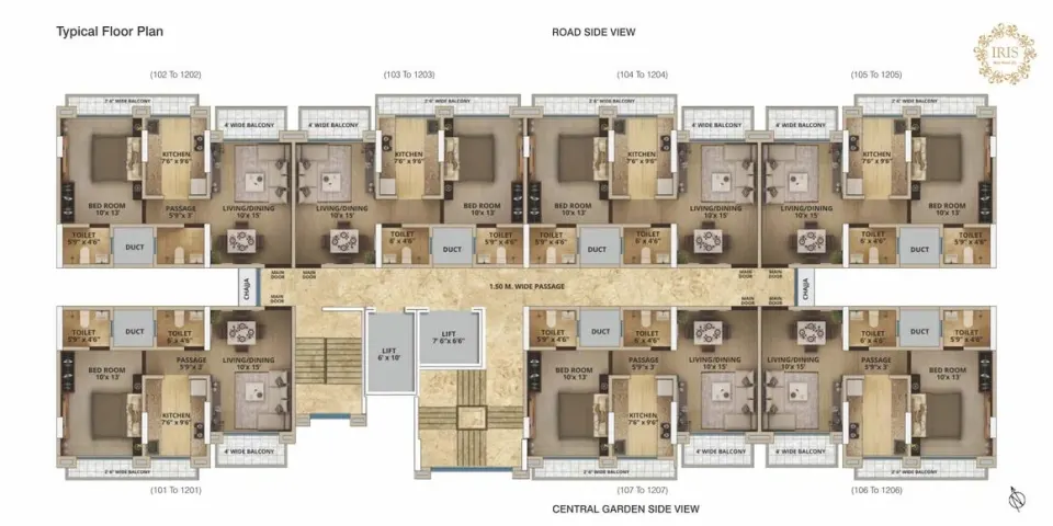 Cluster Plan for typical Floor