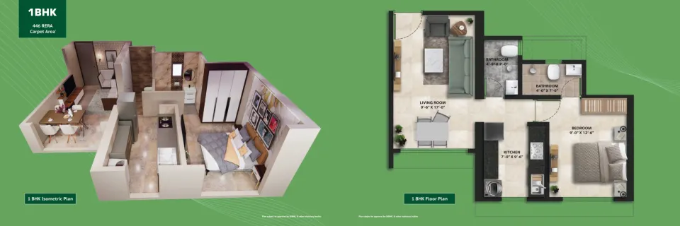 1 BHK published apartment layout