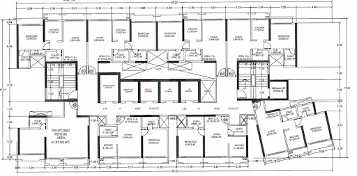 4th, 9th, 14th, 24th, 29th, & 34th Floor Plan Tower