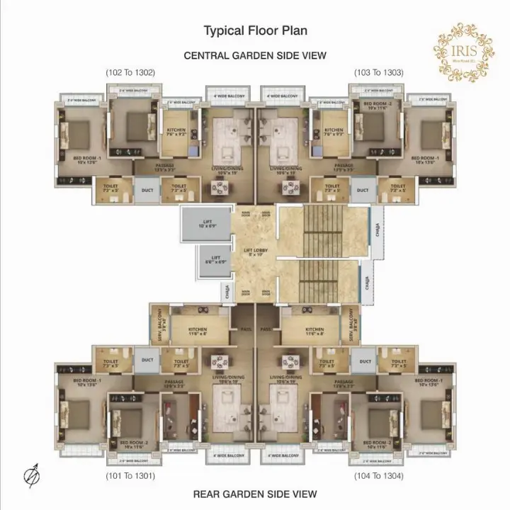 Cluster Plan for typical Floor