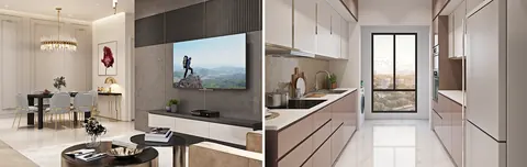 Raunak Centrum — · Dining area and kitchen · Artist’s impression