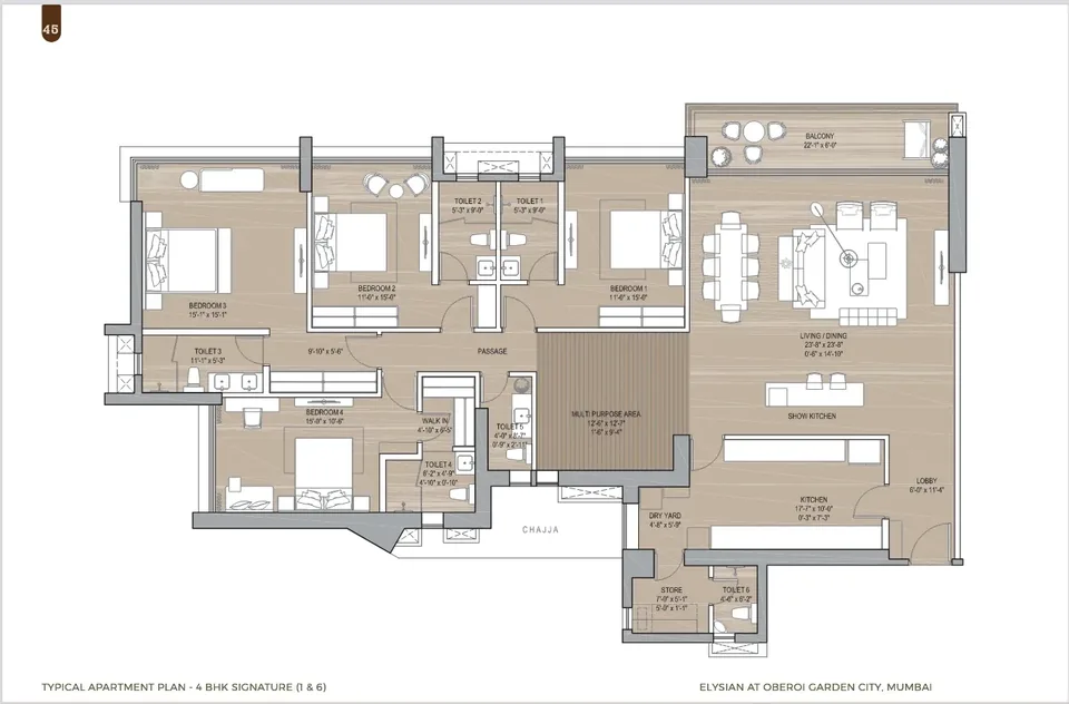 4 BHK · typical Signature layout