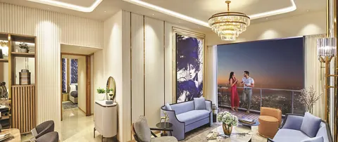 Lodha Aura — · Living and dining room