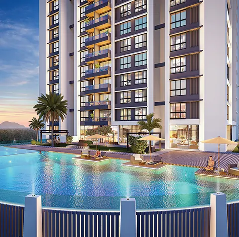 Runwal Zenith — podium landscape view