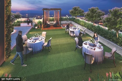Ruparel Crest — Rooftop party lawn · project illustration