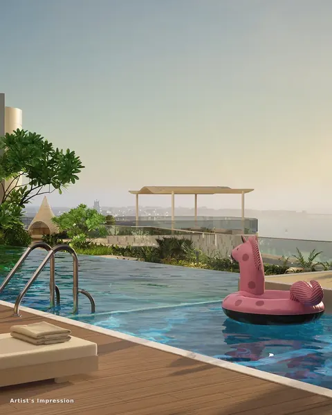 Rustomjee 180 BayView — Pool and leisure deck preview