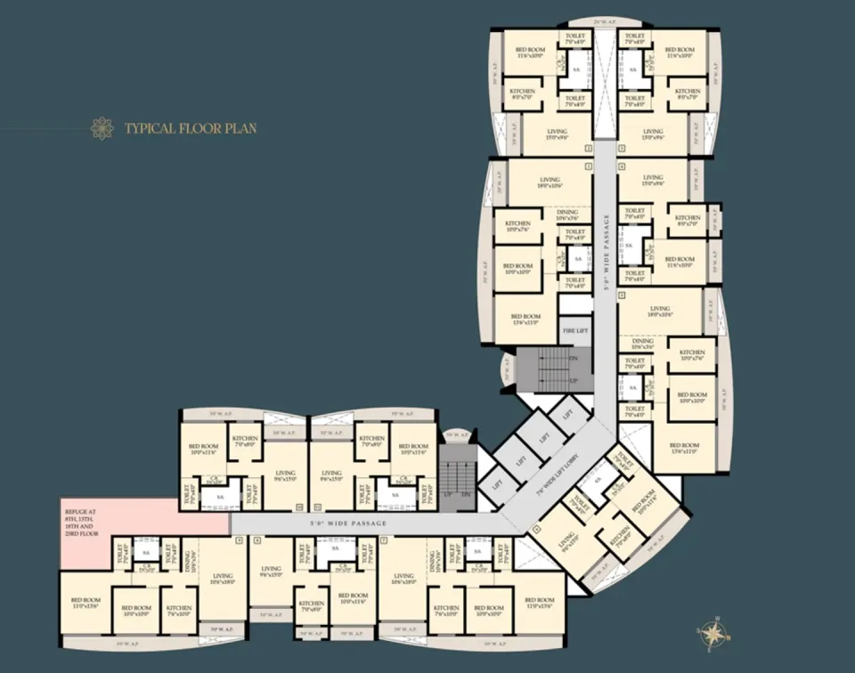 Ayodhya Cluster Plan from 1st to 17th Floor